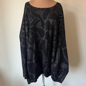 Rundholz Black Label Lagenlook Black Grey Patterned Oversized Top NWT Size S